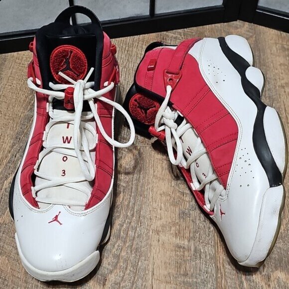 Jordan 6 Rings Red and White Basketball Shoes Size 13 - Picture 12 of 12